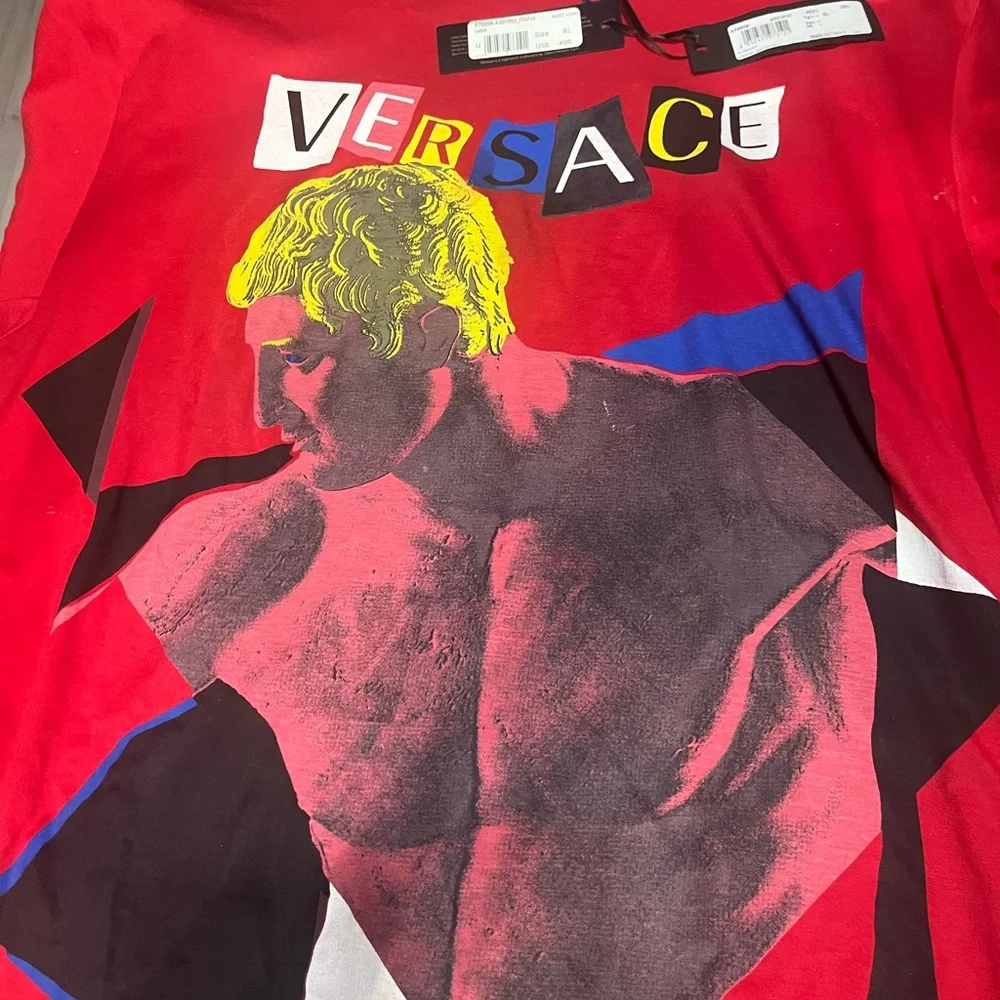 Versace Red Graphic Short Sleeve Tee - Picture 2 of 2